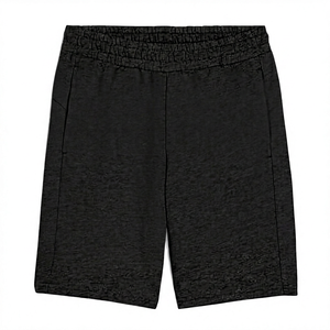 Shorts en coton gris pour homme, taille élastique, poches, style décontracté, tricoté, taille mi-haute, couleur unie, respirant - Product Image 3