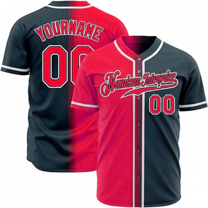 Maillot de baseball respirant pour homme, style hip-hop streetwear, avec manches courtes numériques, service OEM - Product Image 1
