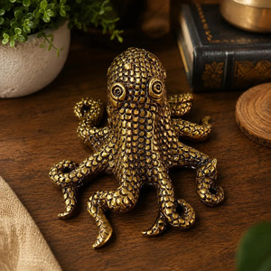 Pendentif Pieuvre Vintage SHUBHAM en Laiton, Figurine Animale Marine Artisanale pour Décoration d'Intérieur et Cadeau - Product Image 5