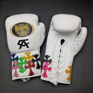 ถุงมือชกมวยแบบมืออาชีพ Custom No Boxing No Life หนังแท้ สีสันสดใส ตกแต่งด้วยลายกากบาท แบบผูกเชือก ระบายอากาศได้ดี สวมใส่สบาย เหมาะสำหรับทุกเพศ - Product Image 1