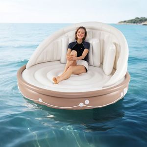 Lettino Gonfiabile da Piscina con Tettuccio Retrattile - Arredo Spiaggia Pieghevole in PVC per Esterni - Product Image 2