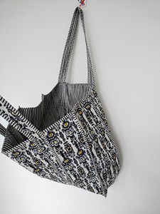 Sac fourre-tout en coton Lüella avec broderie, style bohème, ouvert sur le dessus, sac de shopping toutes saisons - Product Image 2
