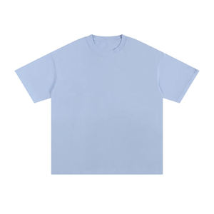 T-shirt en pur coton de haute qualité, sans décoloration ni déformation, absorbant la transpiration, respirant, couleur unie, t-shirt ample pour homme, coupe carrée - Product Image 5