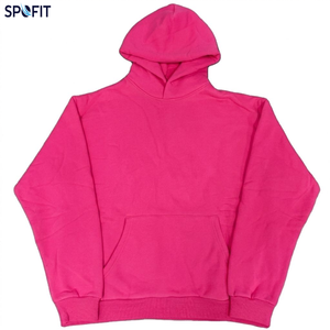 Sweat à capuche épais 100 % coton pour homme, couleur unie, doublé, coupe décontractée oversize, avec poche, streetwear d'hiver - Product Image 3