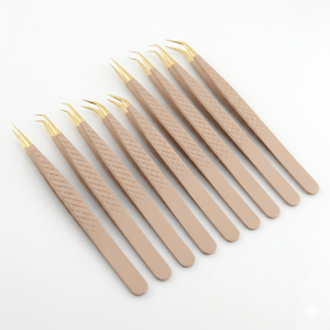 ชุดแหนบปลายขนตาสีทองปลายเปลือยพร้อมปลายเรียบสำหรับการต่อขนตา - Product Image 6