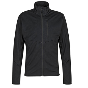 Veste softshell noire légère pour homme, coupe-vent zippée, veste décontractée de sport, résistante à l'eau et respirante. - Product Image 1