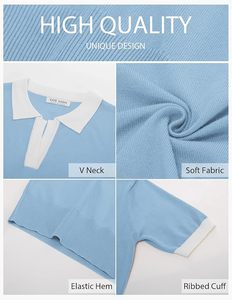 Camiseta Deportiva Casual de Manga Corta para Mujer, Color Azul Cielo, de Poliéster, Tejido Transpirable y Compresible - Product Image 4