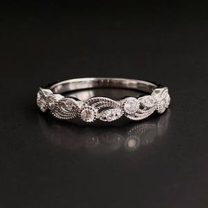 Anillo de compromiso de plata de ley con topacio blanco, estilo eternidad, para fiesta, regalo de aniversario para mujer - Product Image 1