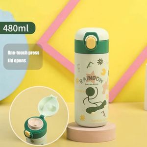 Multicolor 480ml 316 Stainless Steel Pop-Up Lid Vacuum <b>Insulated</b> <b>Mug</b> Cartoon Student Gift <b>Mug</b> - Product Image 5