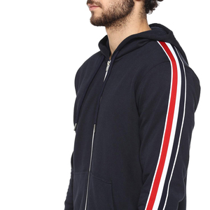 Sudadera con capucha de forro polar de punto con cremallera completa para hombre, estilo vintage, con logotipo personalizado, fabricante OEM, poliéster, venta al por mayor - Product Image 6