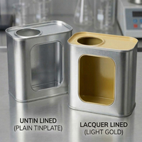 Vente en gros de boîtes de conserve métalliques vides pour huile comestible, de qualité alimentaire, rectangulaires, pour huile de tournesol, avec design personnalisé imprimé