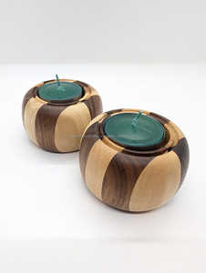 Soporte de luz de té de madera de mango decorativo con acabado pulido para un estilo de vida sostenible ecológico y una decoración festiva elegante - Product Image 6