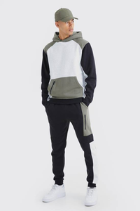 Sudadera con Capucha Personalizada de Estilo Urbano, Ecológica, de 420 g/m², para Hombre, Conjunto Deportivo de Dos Piezas, 100% Algodón, de Alta Calidad, Informal - Product Image 4