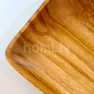 Plato Mini de Madera de Teca Ecológico y Natural OEM, Seguro para Alimentos, Sin Pintura ni Barniz, Halal, Plato Cuadrado Personalizado para Servir - Product Image 4