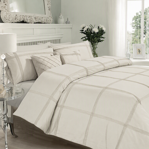 Modern Gray Grid Pattern Eco-Friendly Handmade Polyester/Cotton <b>Comforter</b> Set Duvet Cover Pillowcases for Home Hotel Bedroom - Product Image 1