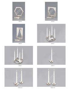 Ensemble de porte-bougies en métal style couronne, 2 pièces, design moderne fait main, haute qualité, décoration de mariage et de Noël, cadeaux - Product Image 2