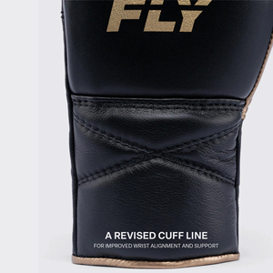<b>Custom</b> Professional Black Gold Fly Boxing <b>Gloves</b> Genuine Leather Fly Boxing Sparring <b>Gloves</b> Kickboxing Training <b>Gloves</b> - Product Image 2