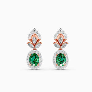 JEWELLERY PLANET Pendientes de Oro de 9K de Lujo con Circonitas de Corte Cojín, Diseño de Corona Bohemia para Joyería de Boda Unisex - Product Image 6