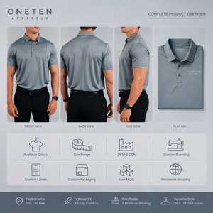 เสื้อโปโลผู้ชายทรงปกติ ผ้าถักเนื้อนุ่ม ระบายอากาศได้ดี น้ำหนัก 180 กรัม ผสมสแปนเด็กซ์ แขนสั้น คอปักลาย ดีไซน์สบายๆ เหมาะสำหรับใส่เล่นกอล์ฟ - Product Image 2