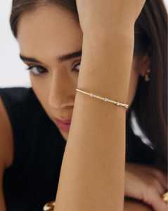 Custom Ball Bead Bezel Set Lab Grown Diamond <b>Bracelets</b> Dainty <b>Cuff</b> Minimalist Stacking Jewelry Bangle for Women's 14K Solid Gold - Product Image 4