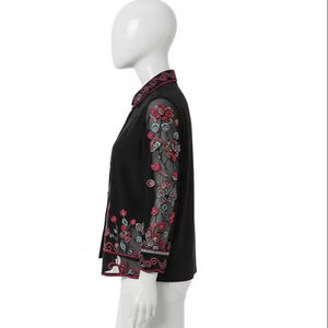 Tissu en PU brodé avec strass et perles tissées, lavable, pour la confection de dentelle décorative délicate, vente en gros - Product Image 3