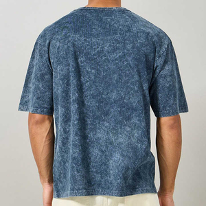 Camiseta de Hombre con Lavado Ácido, 100% Algodón, Estilo Vintage, Corte Ajustado, Manga Corta, Casual, Streetwear, Ecológica, Transpirable, 270g - Product Image 4