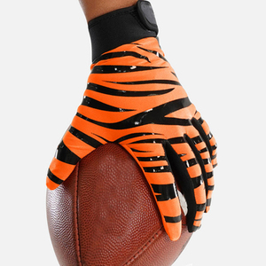 Customized Anti-Slip Spandex/Polyester Football Receiver Gloves High Quality Lightweight Breathable <b>Hook</b> Loop Closure Sports - Product Image 5