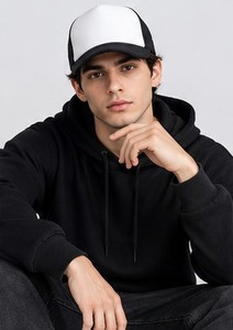 Casquette Trucker Unisexe en Maille 6 Panneaux Réglable Snapback Décontractée Respirante Imperméable Été Extérieur Noir Blanc Broderie 3D - Product Image 5