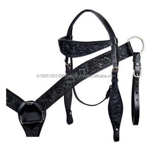 Headstall y Breastplate Juego de tachuelas de caballo de cuero suave para Show Riding Fabricante a precio de venta Headstall y Breastplate - Product Image 2