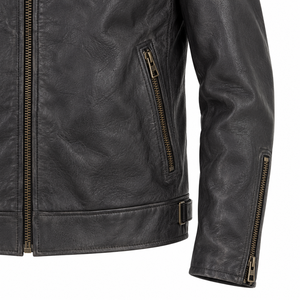 Chaqueta Safari de Cuero Vacuno para Hombre, con Logotipo en la Espalda, Cierre de Cremallera, Impermeable, Ecológica, de Secado Rápido, Transpirable, Elegante y Casual - Product Image 3