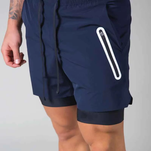 Men's High Street Double <b>Layer</b> Breathable Eco-Friendly Polyester/Mesh Fitness Gym Training Sports Shorts Quick Dry Workout - Product Image 2