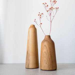 Jarrón Decorativo de Madera Ecológico Hecho a Mano de Estilo Art Deco Moderno de Lavie Creations, Pulido a Mano, Diámetro Personalizable de 4 a 6 Pulgadas, para Mesa - Product Image 6