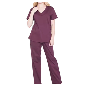 Premium Women's Medical Hospital Uniform <b>Stretch</b> Nursing Scrubs with <b>Cargo</b> Jogger <b>Pants</b> Wholesale - Product Image 5