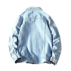 Vestes en jean de haute qualité très vendues, vestes bomber en jean de couleur unie personnalisées, veste en jean délavée tendance pour hommes - Product Image 5