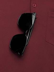 Polo pour homme, décontracté, manches courtes, col classique, tissu en coton respirant, tenue de bureau quotidienne d'été, matière douce et confortable - Product Image 5