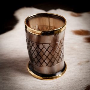 Gobelet en corne de buffle, tasse à boire artisanale en corne, verre en corne naturelle, mug en corne avec bordure en laiton, tasse en corne, gobelet Viking en corne, fait main - Product Image 2