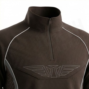 <b>Men's</b> Dark Brown <b>Tracksuit</b> Full Zip Front Logo Solid Color Casual Sportswear With Side Pockets Regular Fit Autumn Wear - Product Image 4