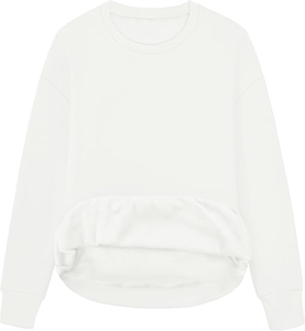 Sweat-shirt court à manches longues et col rond pour femme, coupe décontractée et ample, idéal pour l'entraînement, vente en gros - Product Image 1