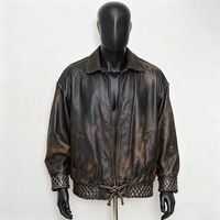 Veste en cuir de vache et toile pour homme, style tendance, imperméable, écologique, avec logo personnalisé, pour l'hiver, vente en gros
