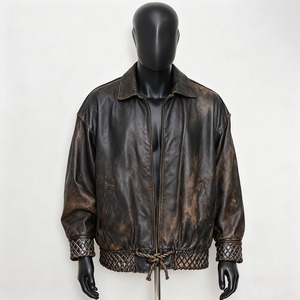 Veste en cuir de mouton pour homme, style luxe, personnalisable avec logo, manteau d'hiver tendance, meilleur prix, vente en gros - Product Image 1
