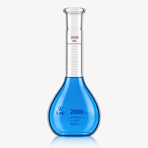 Frasco Volumétrico de 2000 ml con Tapón de PE, Certificado DIN ISO, Alta Precisión, Vidrio Borosilicato, Equipo de Laboratorio - Product Image 3
