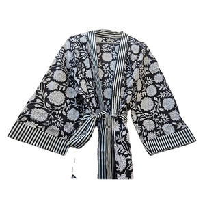 Algodón hecho a mano Kimono Robe 100% algodón mujeres largo bohemio Hippie Albornoz Kimono vestido étnico Tops Floral impreso verano - Product Image 4