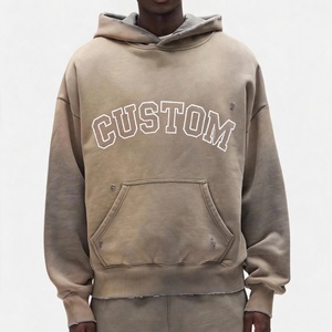 Sudadera con Capucha Personalizada con Pedrería, 100% Algodón, Tejido de Felpa, Logotipo Frontal, Unisex, Color Sólido, Invierno, Corte Holgado, Bolsillos Grandes, Transpirable, Antiencogimiento - Product Image 5