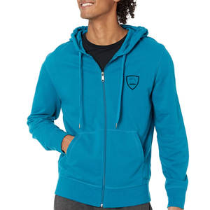 Sudadera con capucha de lana de algodón 100% del fabricante directo para hombre Sudadera con cremallera Color sólido Logotipo personalizado Técnica de bordado 3D para - Product Image 1