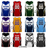 Camiseta de Baloncesto Reversible con Impresión Personalizada, Doble Capa de Malla, Uniforme de Equipo de Doble Cara, Antibacteriano, Secado Rápido, Fabricante OEM