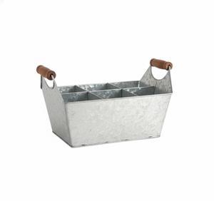 Cesta de Metal Galvanizado Plateado para Utensilios de Cocina con Asa, Cesta de Almacenamiento para Cubiertos y Condimentos para Mesa de Comedor a Buen Precio - Product Image 4