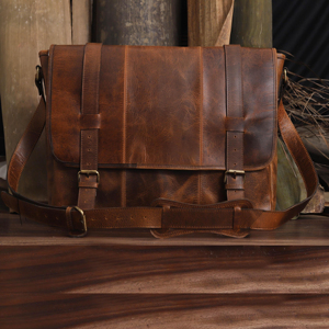 Genuine Leather <b>Laptop</b> <b>Briefcase</b> Classic Shoulder <b>Bag</b> Buckle Closure Durable Office Use - Product Image 6