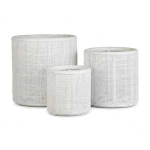 Rattan webbing plant basket handmade floor planter <b>flower</b> <b>display</b> pot eco-friendly fiber planters - Product Image 6