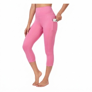Leggings de sport taille haute personnalisés pour femmes avec poches latérales – Tenue de sport respirante pour l'entraînement et la gym - Product Image 1