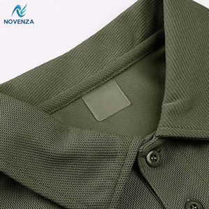 Camisas de Punto Sólido para Hombre, Mezcla de Algodón de Primera Calidad, Diseño Elegante, Secado Rápido, Ligeras, Perfectas para la Oficina y Uso Casual - Product Image 2